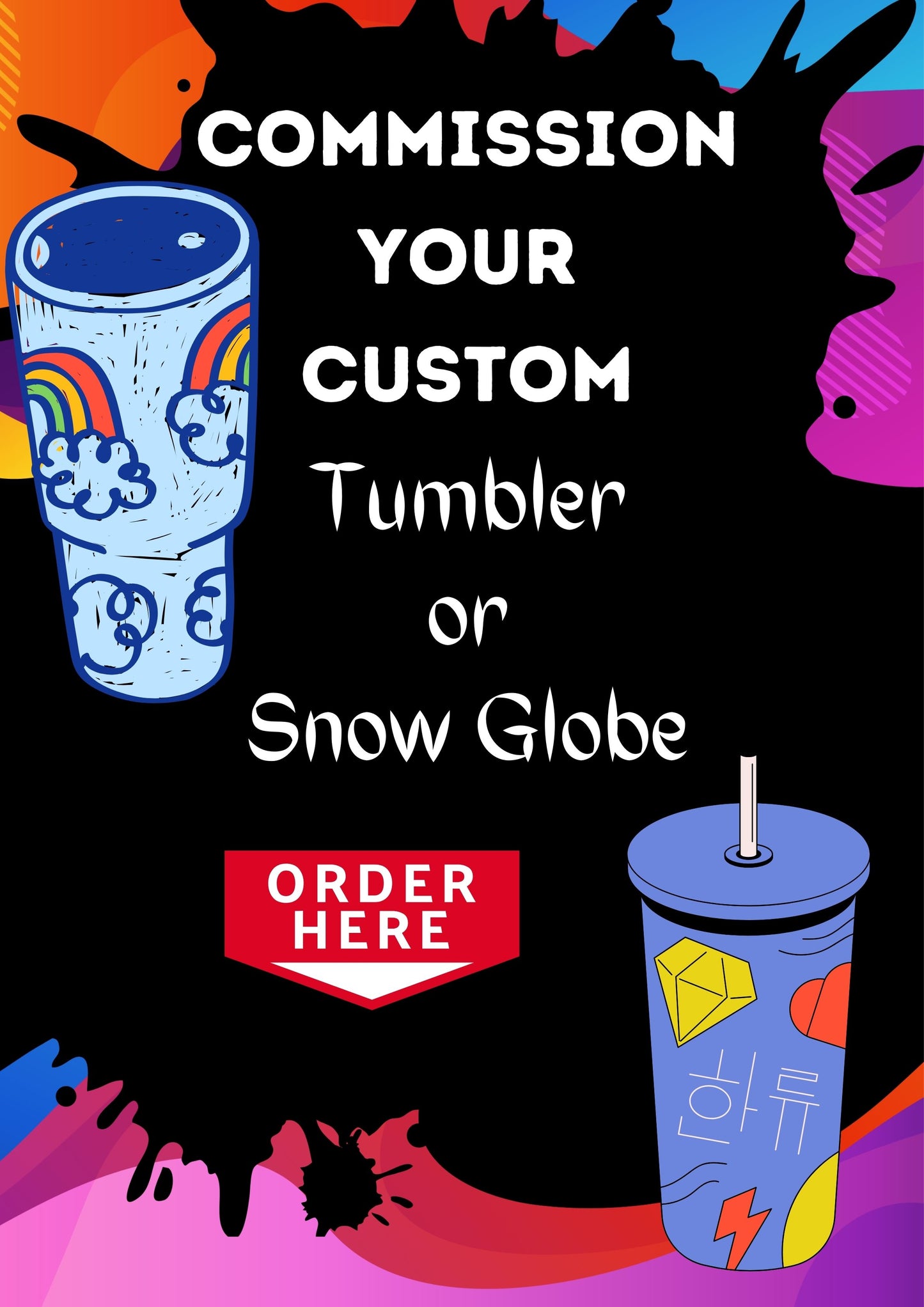 Custom Snow Globe - Glitter Flow