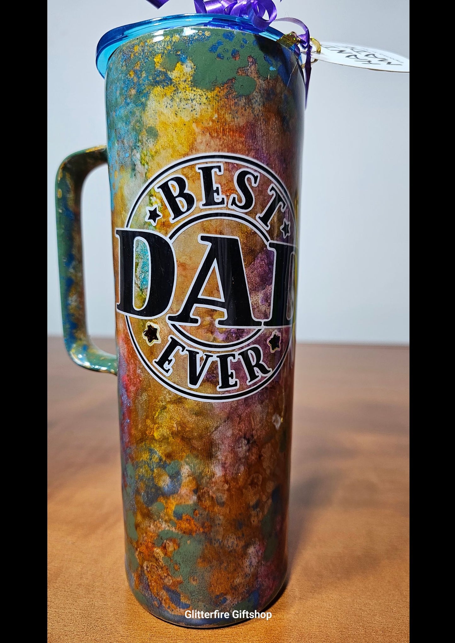 'BEST' Dad Ever - Blue Ocean Foam Mug w/ Handle [20oz]