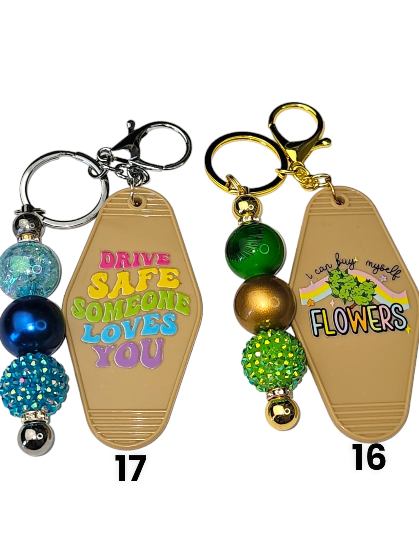 Motel Style Keyrings - Fun and Cheeky Designs - [Whimsy Latte Brown]