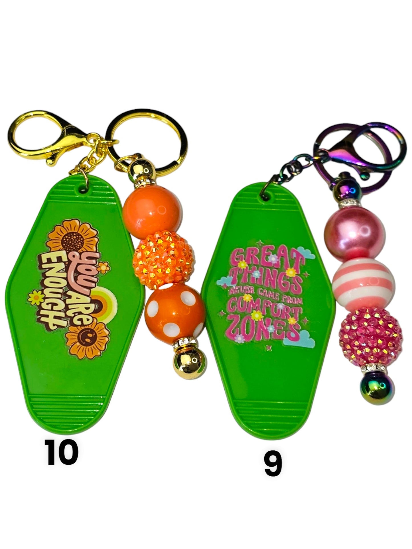 Motel Style Keyrings - Fun and Cheeky Designs - [Whimsy Leaf Green]