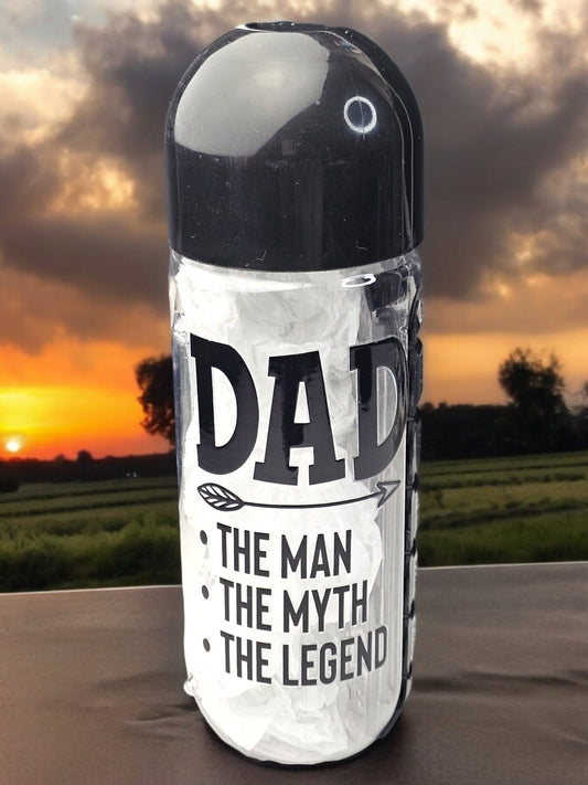 Dad- The Man, The Myth, The Legend -Game Player -  Pill Bottle Organizer [Black]