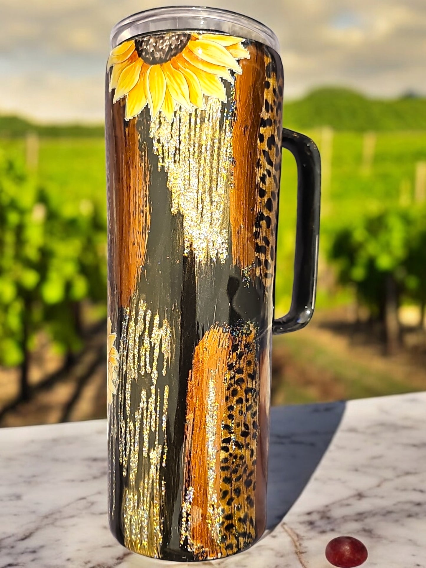 Perfectly Imperfectly  - Leopard, Copper & Sunflowers w/ Handle [20oz]