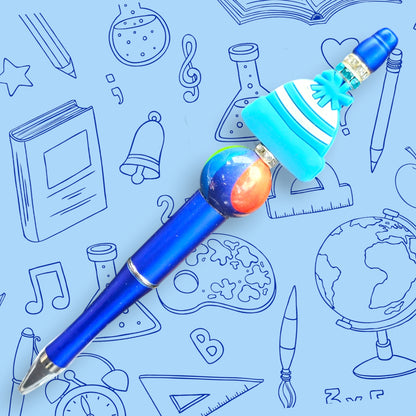 Blue Winter Hat & Blue Fancy Bead Pen [16]