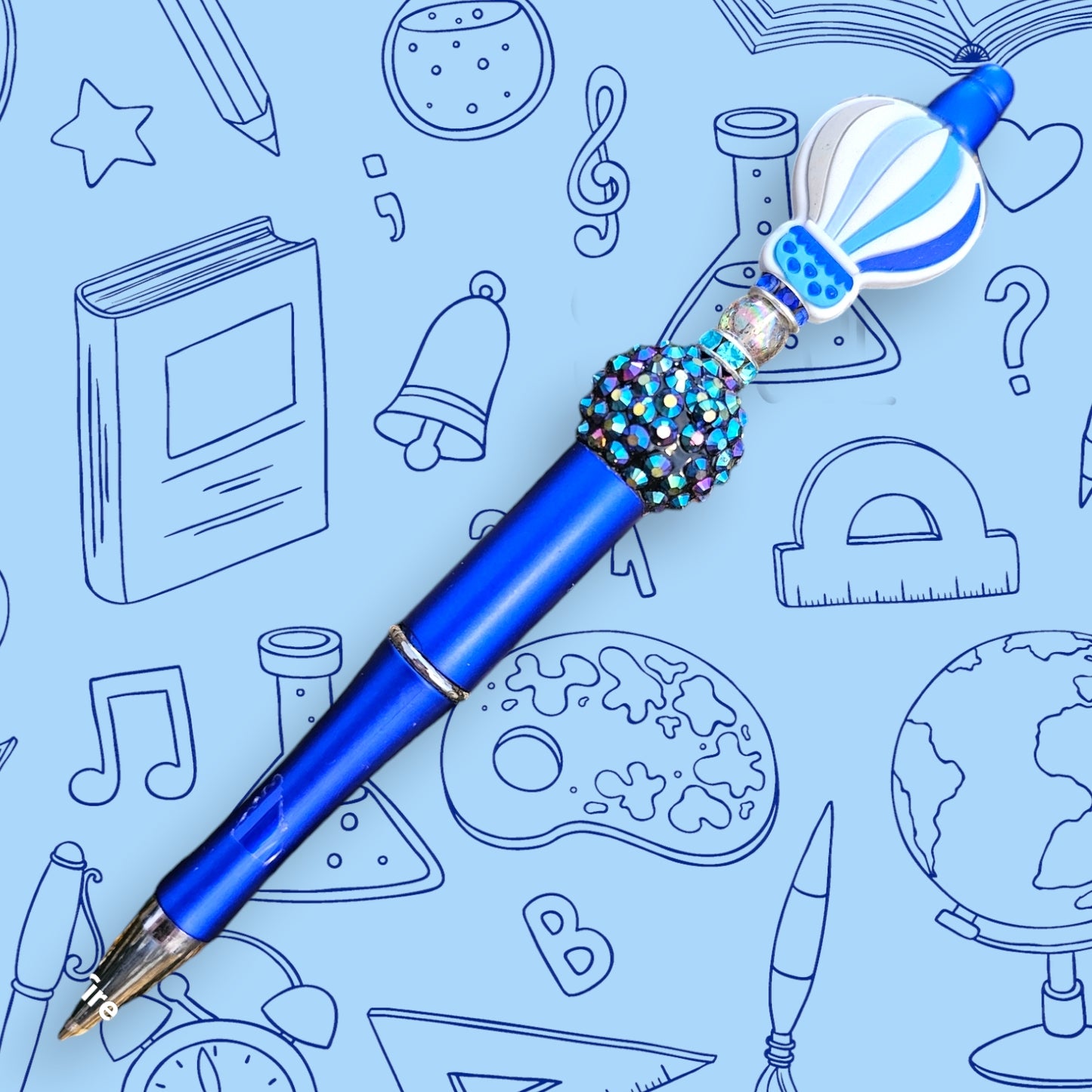 Hot Air Balloon & Deep Blue Fancy Bead Pen [61]